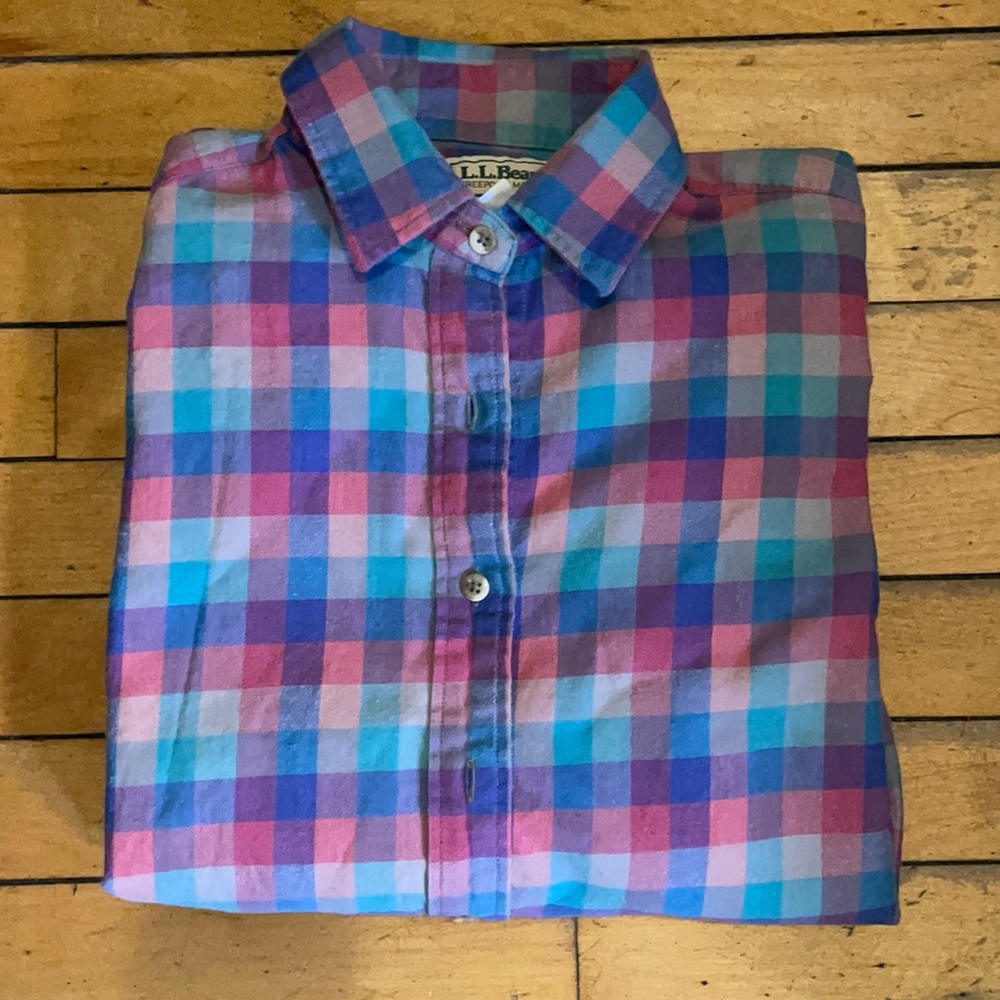 Women’s LL Bean Flannel Button-Down Shirt